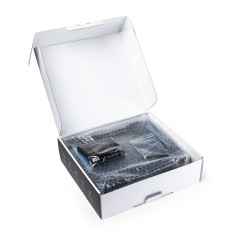 Stand d'ordinateur portable en aluminium + stand de smartphone - Noir