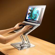 Sats med aluminium laptop står 360 + smartphone stand - silver