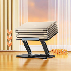 Alumínium laptop állvány 360 + okostelefon állvány - fekete