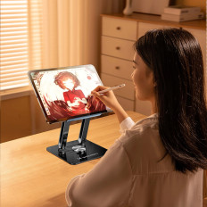 Aluminum laptop stand 360 + smartphone stand - black