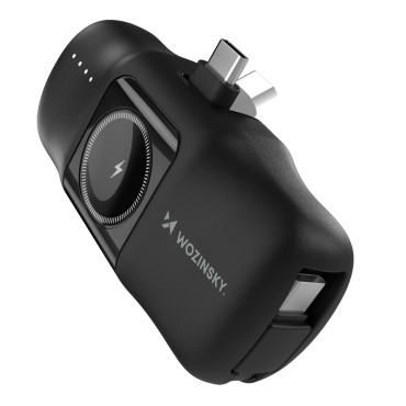 Mini powerbank 5000mah 15w USB-C και φορτιστής για Apple Παρακολουθήστε - Μαύρο