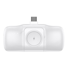 Mini Powerbank 5000mAh 15W USB-C a nabíječku Apple Sledujte - bílá