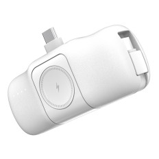 Mini Powerbank 5000mAh 15W USB-C a nabíječku Apple Sledujte - bílá