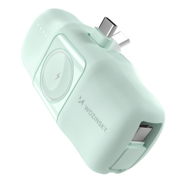 Mini Powerbank 5000mAh 15W USB-C e caricabatterie per Apple Guarda - verde