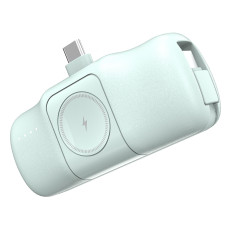 Mini powerbank 5000mAh 15w USB-C e carregador para Apple Assista - Verde