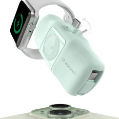 Mini Powerbank 5000MAH 15W USB-C és töltő Apple Nézd - zöld