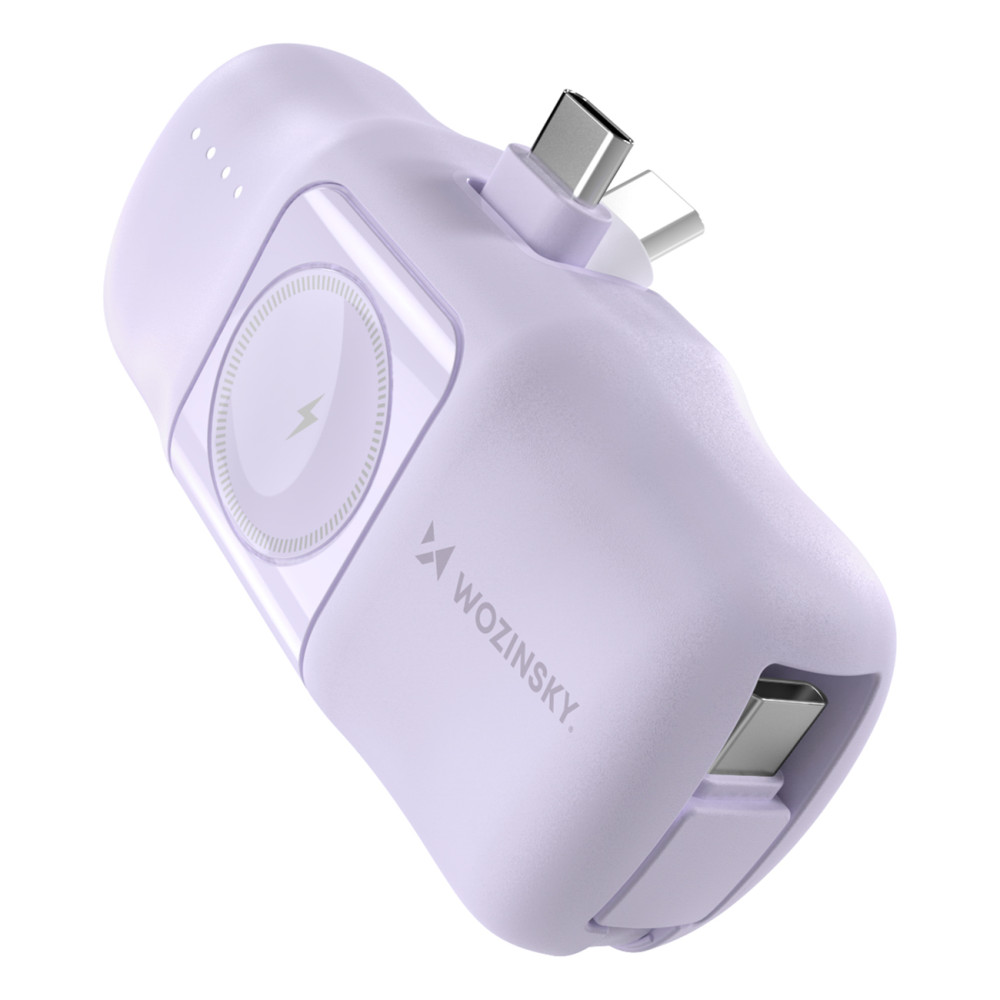 Mini PowerBank 5000mah 15W USB-C un lādētājs Apple Skatīties - violeta