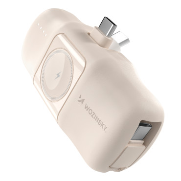 Mini Powerbank 5000mAh 15W USB-C e caricabatterie per Apple Guarda - beige