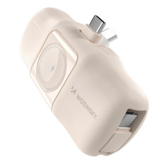 Mini Powerbank 5000mAh 15W USB-C and charger for Apple Watch - beige