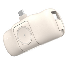 Mini Powerbank 5000mAh 15W USB-C e caricabatterie per Apple Guarda - beige