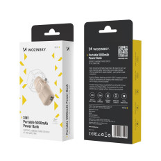 Mini Powerbank 5000mAh 15W USB-C and charger for Apple Watch - beige