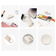 Mini Powerbank 5000mAh 15W USB-C e caricabatterie per Apple Guarda - beige