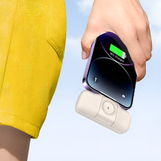 Mini Powerbank 5000mAh 15W USB-C and charger for Apple Watch - beige