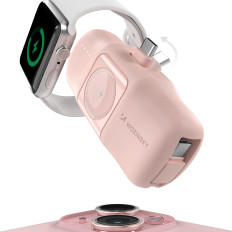 Mini Powerbank 5000mAh 15W USB-C and charger for Apple Watch - Pink