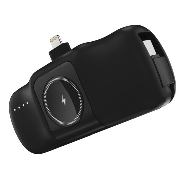 Mini PowerBank 5000mah 15W iPhone zibens un lādētājs Apple Skatīties - melns