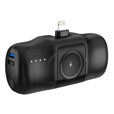 Mini PowerBank 5000mah 15W iPhone zibens un lādētājs Apple Skatīties - melns