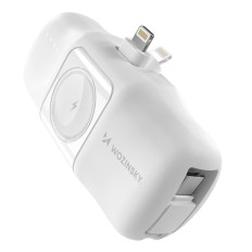 Mini PowerBank 5000mah 15W iPhone zibens un lādētājs Apple Skatīties - balta