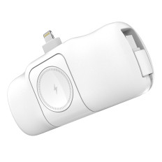 MINI POWERBANK 5000MAH 15W iPhone Lightning και φορτιστής για Apple Παρακολουθήστε - λευκό