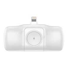 MINI POWERBANK 5000MAH 15W iPhone Lightning και φορτιστής για Apple Παρακολουθήστε - λευκό