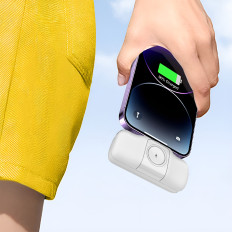 Mini PowerBank 5000mah 15W iPhone zibens un lādētājs Apple Skatīties - balta