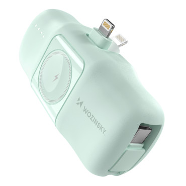 MINI POWERBANK 5000MAH 15W iPhone Lightning και φορτιστής για Apple Παρακολουθήστε - πράσινο