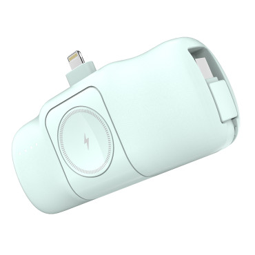 Mini Powerbank 5000mah 15w iPhone Lightning et chargeur pour Apple Montre - vert