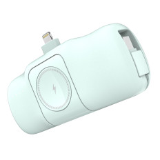 Mini PowerBank 5000MAH 15W iPhone Lightning and Charger for Apple Se - grønn