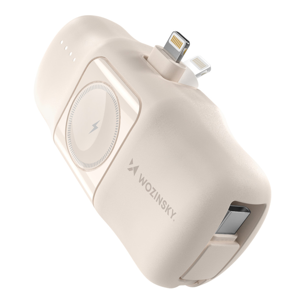 Mini Powerbank 5000mAh 15W iPhone Lightning and Charger per Apple Guarda - beige