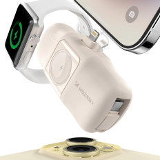 Mini Powerbank 5000mAh 15W Rayo y cargador para iPhone para Apple Reloj - beige