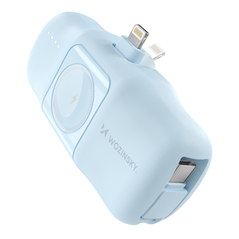 Mini Powerbank 5000mAh 15W iPhone Lightning ja laturi Apple Katso - sininen