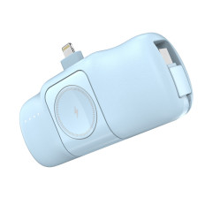Mini Powerbank 5000mAh 15W iPhone Lightning ja laturi Apple Katso - sininen