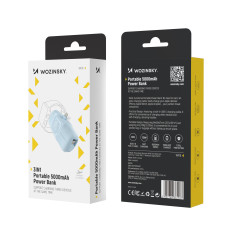 Mini Powerbank 5000mAh 15W iPhone Žaibas ir įkroviklis Apple Žiūrėti - mėlyna
