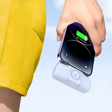 Mini Powerbank 5000mAh 15W iPhone Lightning ja laturi Apple Katso - sininen