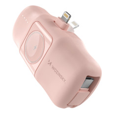 Mini Powerbank 5000mAh 15W Rayo y cargador para iPhone para Apple Reloj - rosa