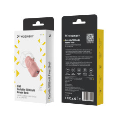 Mini Powerbank 5000mAh 15W iPhone Žaibas ir įkroviklis Apple Žiūrėti - Pink