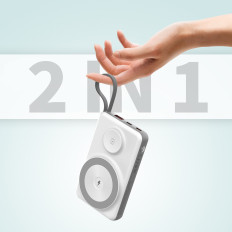 Power Bank 10000mAh LED USB-C USB-A Lightning Magsafe Apple Watch - valge