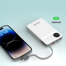 Power Bank 10000mAh LED USB-C USB-A LIGHTING MAGSAFE Apple Skatīties - balta