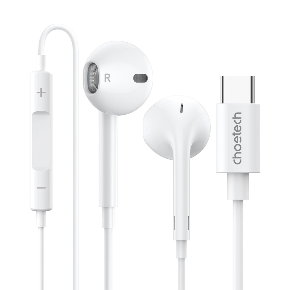 USB-C slušalke v ušesu z žico 1.2m - bela