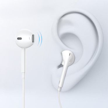 Ακουστικά USB-C In-Ear με ένα καλώδιο 1.2m - λευκό