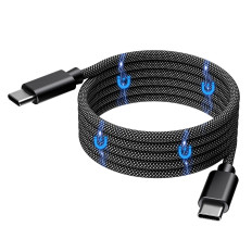 Kabelis USB-C 280W PD 3.1 Kabelis ar magnētisko organizatoru 1.2m - melns