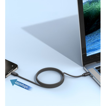 Kabelis USB-C 280W PD 3.1 Kabelis ar magnētisko organizatoru 1.2m - melns