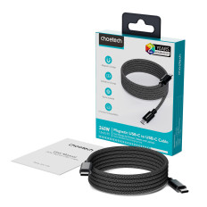 Kabelis USB-C 100W PD kabelis ar magnētisko organizatoru 1.2m - melns