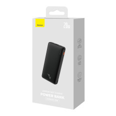 PowerBank Airpow 20W 10000mAh ar USB-Kabelis - USB-C 30cm - melns