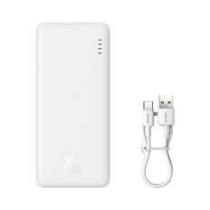 PowerBank Airpow 20W 10000mAh con cable USB-A - USB-C 30cm - Blanco