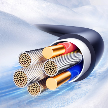 Kabeļu spirālveida kabelis USB-C - iPhone zibens kristāla skaidra sērija 30W 1.5m - melns