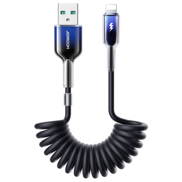 Cabo espiral cabo USB-A - iPhone relâmpago cristal-claro série 3a 1.5m - preto