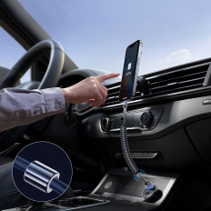 Cable Spiral Cable USB-A-iPhone Lightning Crystal-Clear Series 3A 1.5m - μαύρο