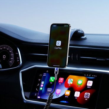 Kabeļu spirālveida kabelis USB-A - iPhone zibens kristāla skaidra sērija 1.5m - melns