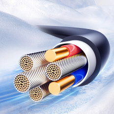 Cable Spiral Cable USB-A-iPhone Lightning Crystal-Clear Series 3A 1.5m - μαύρο