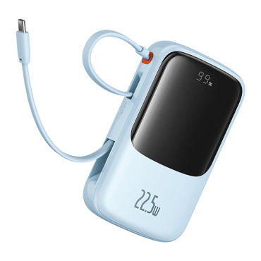 Power Bank 10000mAh QPOW PRO + 22,5W USB-C - sinine